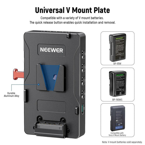 Neewer Vb-a1 v Mount Battery Adapter Plate for 15mm Rods • Camerastuff • South Africa