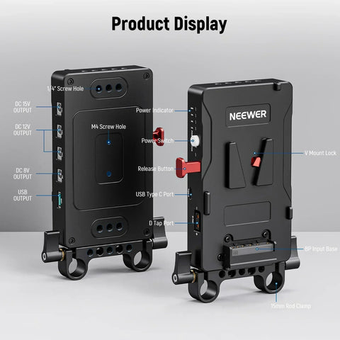 Neewer Vb-a1 v Mount Battery Adapter Plate for 15mm Rods • Camerastuff • South Africa