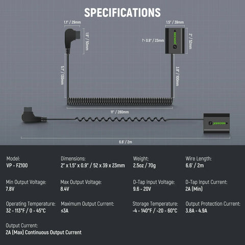 Neewer Vp-blc12 D-tap to Dmw-blc12 Dummy Battery for v Mount • Camerastuff • South Africa