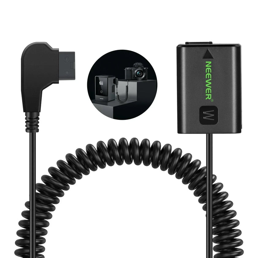 Neewer NP-FW50 dummy battery with D-Tap cable for continuous camera power