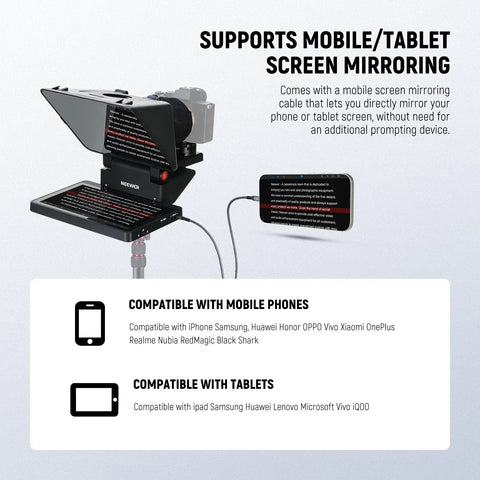 Neewer X11 2-in-1 Teleprompter with Built-in Monitor and Arca Release