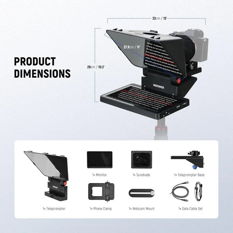 Neewer X11 2-in-1 Teleprompter with Built-in Monitor and Arca Release