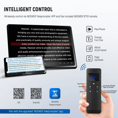 Neewer X17 II Teleprompter 17"/43cm with 501PL Quick Release and Remote Control II