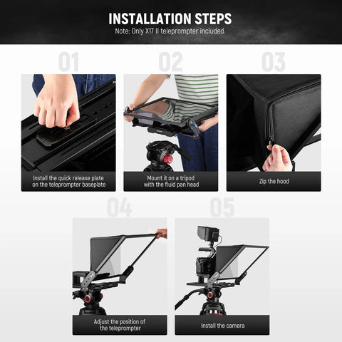 Neewer X17 II Teleprompter 17"/43cm with 501PL Quick Release and Remote Control II