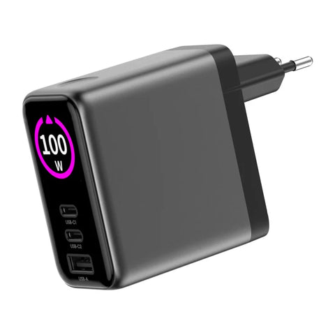 Newell GaN 100W USB-C Fast Charger with TFT Display – 3-Port (EU)