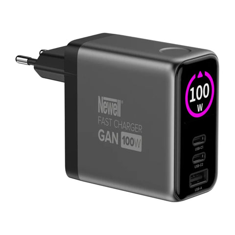 Newell GaN 100W USB-C Fast Charger with TFT Display – 3-Port (EU)