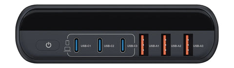 Newell GaN 140W USB-C Fast Charger – 6-Port with Worldwide Plug