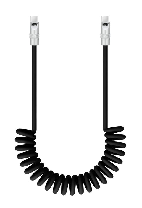 Newell USB-C to USB-C Spiral Cable 100W – 1.5m, Silicone (Black)