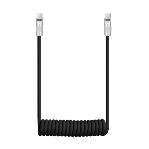 Newell USB-C to USB-C Spiral Cable 100W – 1.5m, Silicone (Black)