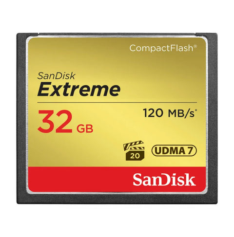 Sandisk 32gb Extreme Compactflash Cf Memory Card 120mb/s • Camerastuff • South Africa