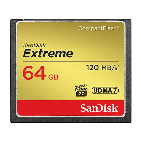 Sandisk 64gb Extreme Compactflash Cf Memory Card 120mb/s • Camerastuff • South Africa