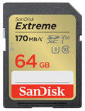 Sandisk Extreme 64gb Sdxc Sd Memory Card 170mb/s • Camerastuff • South Africa