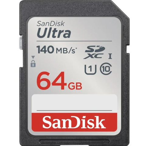 Sandisk Ultra 64gb Sdxc Sd Memory Card 140mb/s • Camerastuff • South Africa