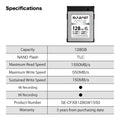 Suneast Cfexpress Type-b 128gb Memory Card White Se Series 550mb/s • Camerastuff • South Africa