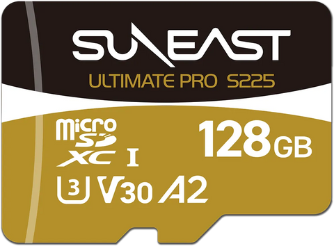 Suneast Ultimate Pro Gold Series S225 V30 128gb Microsdxc Memory Card Uhs-i 208mb/s • Camerastuff • South Africa