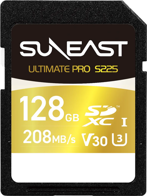 Suneast Ultimate Pro Gold Series S225 V30 128gb Sdxc Memory Card Uhs-i 208mb/s 4k • Camerastuff • South Africa