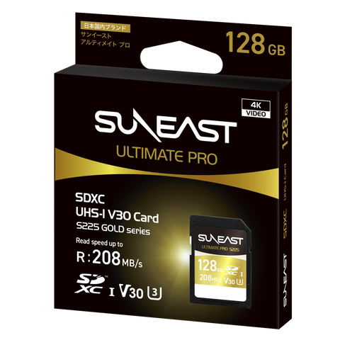 Suneast Ultimate Pro Gold Series S225 V30 128gb Sdxc Memory Card Uhs-i 208mb/s 4k • Camerastuff • South Africa