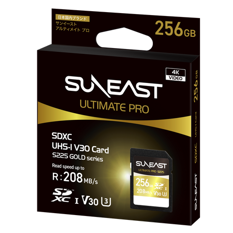 Suneast Ultimate Pro Gold Series S225 V30 256gb Sdxc Memory Card Uhs-i 208mb/s 4k • Camerastuff • South Africa