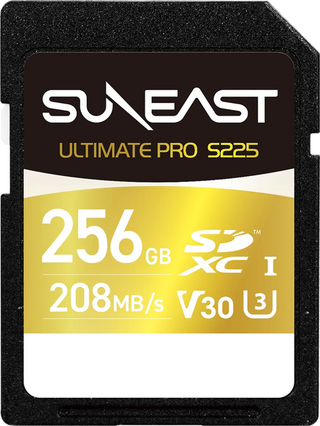 SunEast Ultimate Pro Gold Series s225 V30 256GB SDXC – CameraStuff