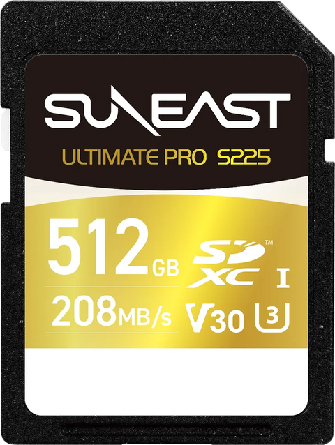 Suneast Ultimate Pro Gold Series S225 V30 512gb Sdxc Memory Card Uhs-i 208mb/s 4k • Camerastuff • South Africa