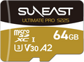 Suneast Ultimate Pro Gold Series S225 V30 64gb Microsdxc Memory Card Uhs-i 208mb/s • Camerastuff • South Africa
