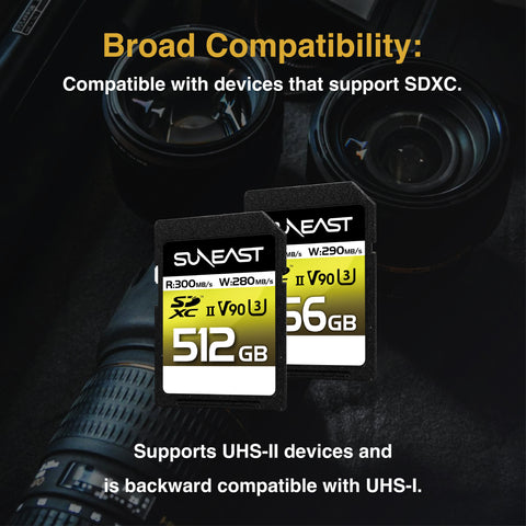 Suneast Ultimate Pro V90 256gb Sdxc Memory Card Uhs-ii U3 290mb/s • Camerastuff • South Africa