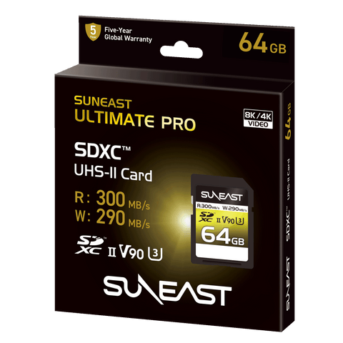 Suneast Ultimate Pro V90 64gb Sdxc Memory Card Uhs-ii U3 290mb/s • Camerastuff • South Africa