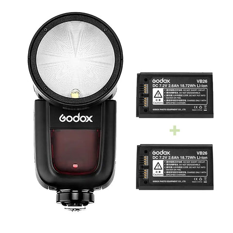 Godox Bundle | Godox V1 Round Head Li-Ion Camera Flash + Godox Extra VB-26 Li-Ion Battery | CameraStuff | South Africa Gauteng Online Shop