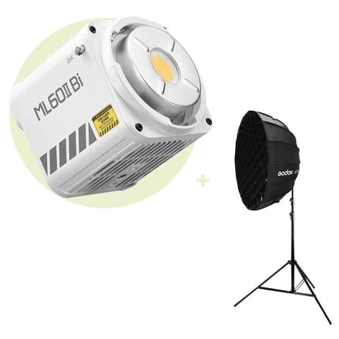 Godox Bundle | Godox ML60II Bi-Colour 60w LED Constant Light + Light Stand + AD-S Folding Softbox (Choose Size) | CameraStuff | South Africa Gauteng Online Shop