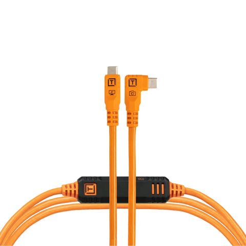 Tether Tools TetherPro Optima 10G 15′ (4.6m) USB-C to USB-C Straight to Right Angle Cable