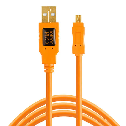 Tethertools Tetherpro Camera Tether Cable usb 2.0 to Mini-b 8-pin 4.6m Orange (cu8015-org) • Camerastuff • South Africa