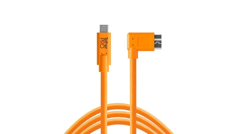 Tethertools Tetherpro Camera Tethering Cable Usb-c to Micro-b Right Angle 4.6m Orange (cuc33r15-org) • Camerastuff
