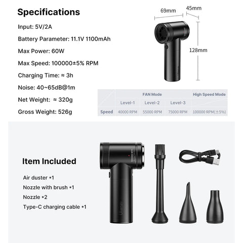 Ulanzi Powerful Electric Air Duster Blower Bs380fb • Camerastuff • South Africa