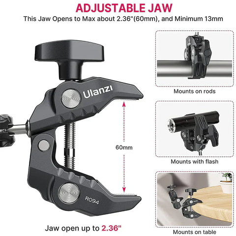 Ulanzi R094 Multi-functional Super Clamp 2638 • Camerastuff • South Africa