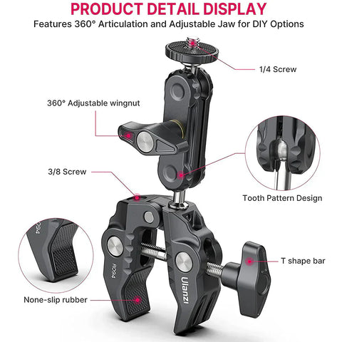 Ulanzi R094 Multi-functional Super Clamp 2638 • Camerastuff • South Africa