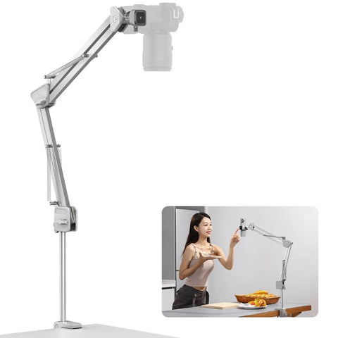 Ulanzi TH04 Overhead Camera and Smartphone Desktop Mount Arm T088 (White)