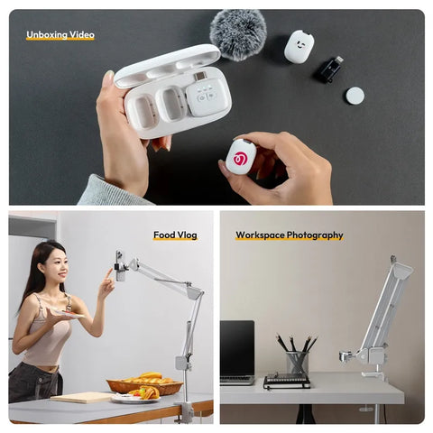Ulanzi TH04 Overhead Camera and Smartphone Desktop Mount Arm T088 (White)