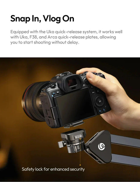 Ulanzi TH04 Overhead Camera and Smartphone Desktop Mount Arm T088 (Black)