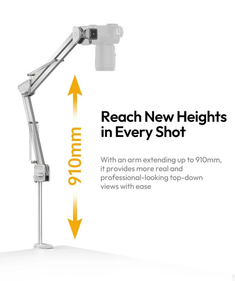 Ulanzi TH04 Overhead Camera and Smartphone Desktop Mount Arm T088 (Black)