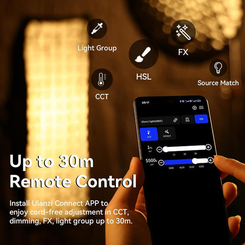 ULanzi VL120C 120W RGB-WW COB LED Video Constant Light + Power Supply