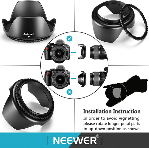 Neewer 67mm Neewer Lens Filter and Accessory Kit Includes: UV CPL FLD Filters Macro Close Up Filter Set(+1 +2 +4 +10) ND2 ND4 ND8 Filters Pouch Cap Hood