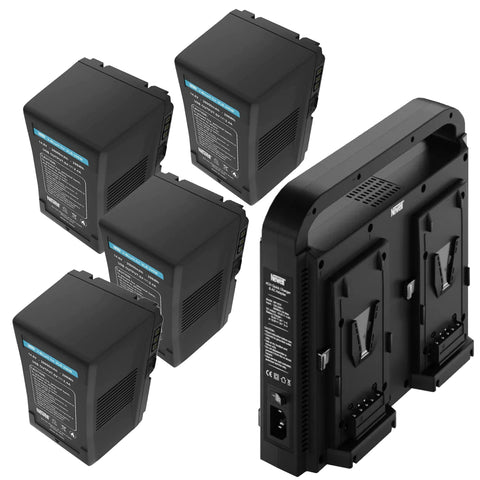 Newell Bundle | 4 x Newell 20000mAh V-Mount Vlock Battery and 1 x 4-Channel Charger